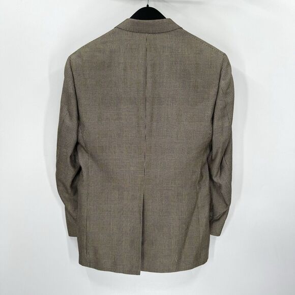 Burberry Tan Wool Nova Check Single Breasted Sport Coat 40 R Brown Plaid Blazer - Picture 5 of 7